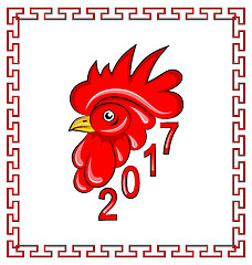 Image showing Red Rooster, Symbol of 2017 on the Chinese Calendar