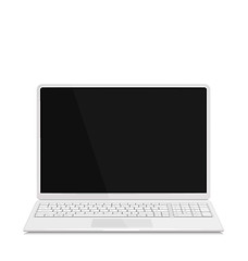 Image showing Realistic Laptop with Keyboard, Isolated on White Background