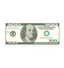 Image showing One Hundred Dollars Isolated on White Background