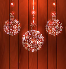 Image showing Christmas Balls Made of Snowflakes