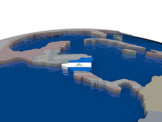 Image showing Nicaragua with flag