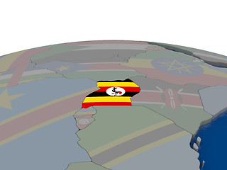 Image showing Uganda with flag