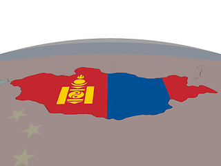 Image showing Mongolia with flag