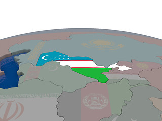 Image showing Uzbekistan with flag