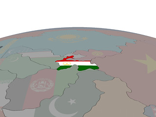 Image showing Tajikistan with flag