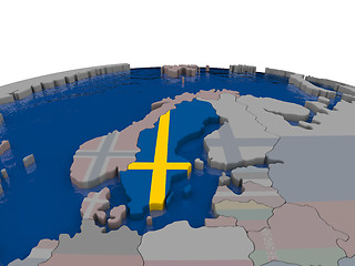 Image showing Sweden with flag