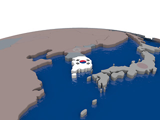 Image showing South Korea with flag