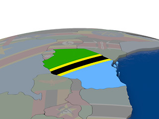 Image showing Tanzania with flag