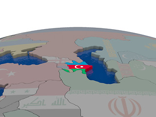 Image showing Azerbaijan with flag