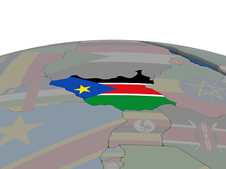 Image showing South Sudan with flag