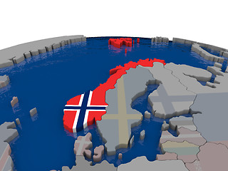 Image showing Norway with flag