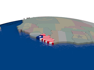 Image showing Liberia with flag