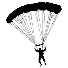 Image showing The Skydiver silhouettes parachuting a illustration.