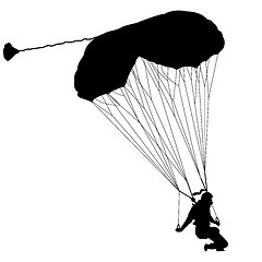 Image showing The Skydiver silhouettes parachuting a illustration.