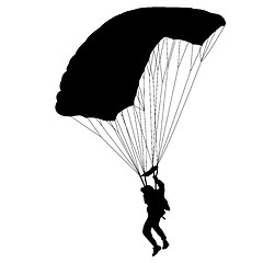 Image showing The Skydiver silhouettes parachuting a illustration.