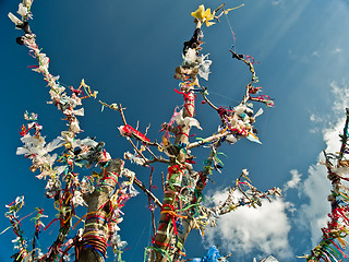 Image showing Spiritual Tree with Flags