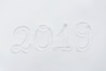 Image showing new year 2019 number or date on snow surface