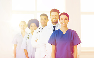 Image showing group of happy doctors at hospital