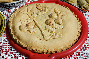 Image showing Delicious sweet cake on the plate.