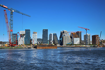 Image showing OSLO, NORWAY – AUGUST 17, 2016: A construction site of Bjorvik