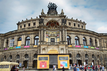 Image showing DRESDEN, GERMANY – AUGUST 13, 2016: Tourists walk and visit on