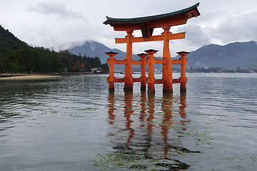 Image showing Floating Torii gate in Miyajima, Japan.