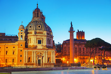 Image showing Santa Maria di Loreto church and Colonna Traiana in Rome