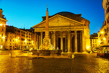 Image showing Pantheon at the Piazza della Rotonda