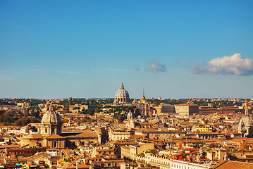 Image showing Rome aerial view with the Papal Basilica of St. Peter