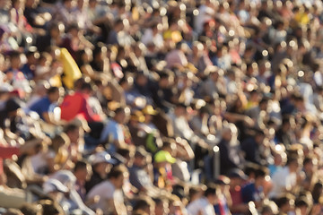 Image showing Blurred crowd in stadium