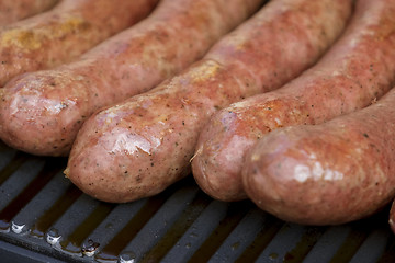 Image showing Sausages on the grill