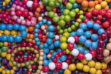 Image showing Colorful wooden beads