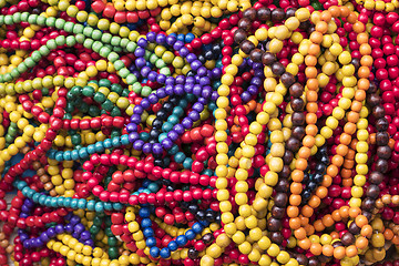 Image showing Colorful wooden beads