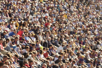 Image showing Blurred crowd in stadium