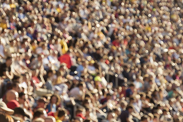 Image showing Blurred crowd in stadium