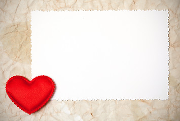 Image showing heart with a blank card