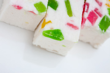 Image showing Paste with fruit pieces. delicacy