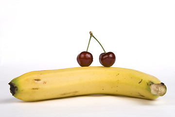 Image showing Cherrys and banana