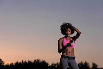 Image showing young african american woman in nature