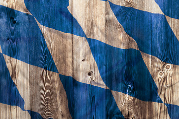 Image showing National flag of Bavaria, wooden background