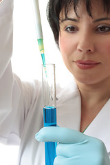 Image showing Female scientist at work