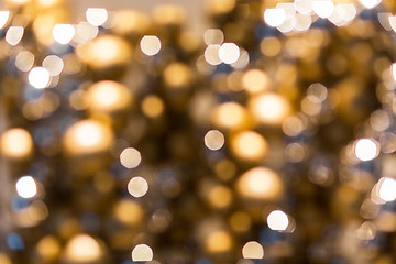 Image showing blurred golden christmas lights bokeh