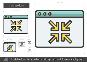 Image showing Collapse line icon.