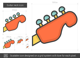 Image showing Guitar neck line icon.