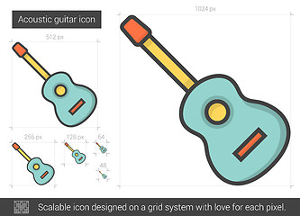Image showing Acoustic guitar line icon.