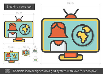 Image showing Breaking news line icon.