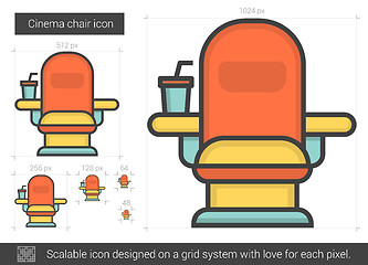 Image showing Cinema chair line icon.