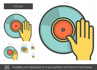 Image showing DJ line icon.