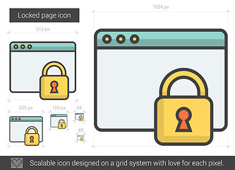 Image showing Locked page line icon.