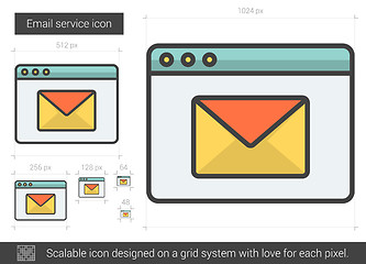 Image showing Email service line icon.